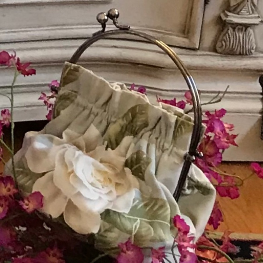 HAWAIIAN FLORAL MINI HANDBAG VTG MADE IN HONOLULU HAWAII